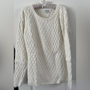 Cotton Blend Cable Knit Old Navy Sweater - Cream